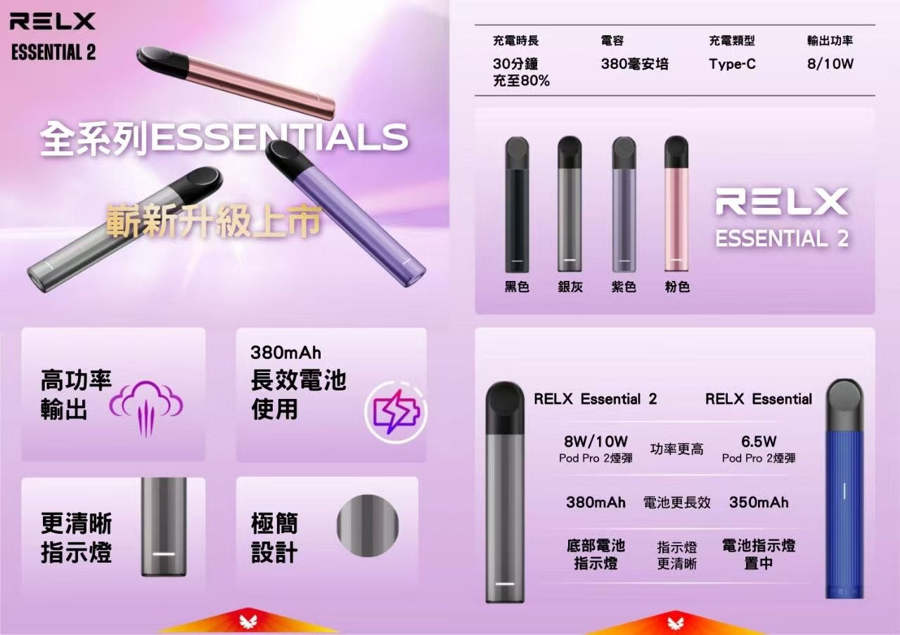 悅刻RELX Essential 2 主機(二段調壓,通用悅刻六代煙彈)